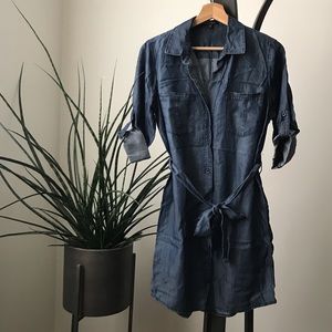 Blue tencel shirt dress